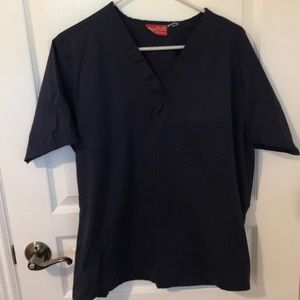 Navy blue scrubs top